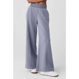 Alo Yoga Polar Fleece High-Waist Snowdrift Wide Leg Pant Fog - S